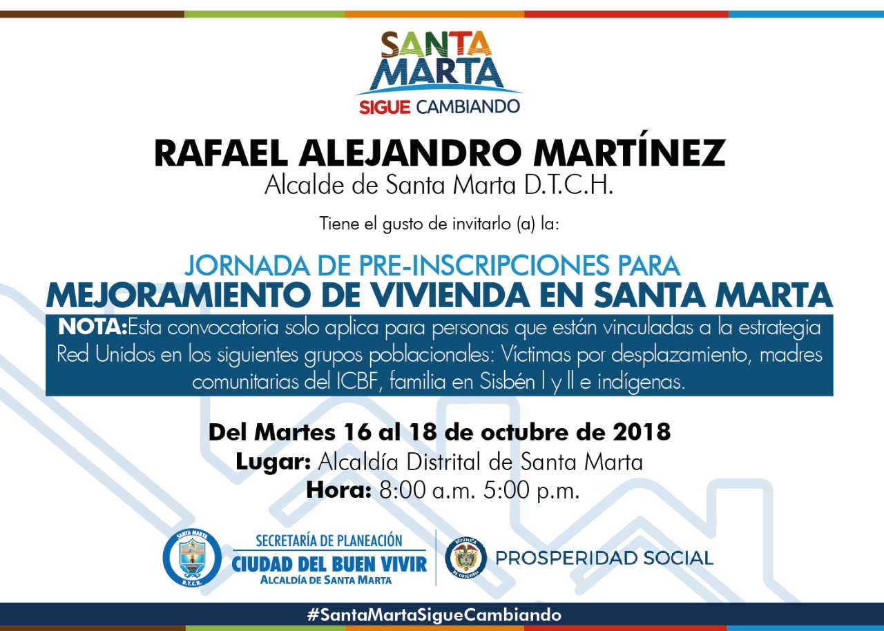 Alcaldía y DPS lideran jornada de pre-inscripción para el mejoramiento de viviendas en Santa Marta