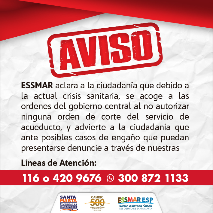 Essmar suspende corte de agua a morosos Essmar suspende corte de agua a morosos