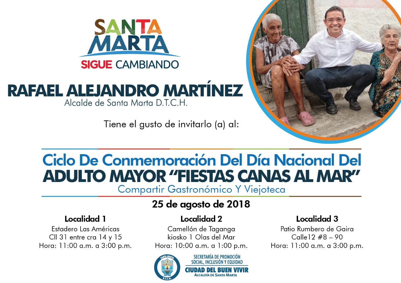 Santa Marta conmemora Día del Adulto Mayor con el ciclo: ‘Fiestas Canas al Mar’ Santa Marta conmemora Día del Adulto Mayor con el ciclo: ‘Fiestas Canas al Mar’