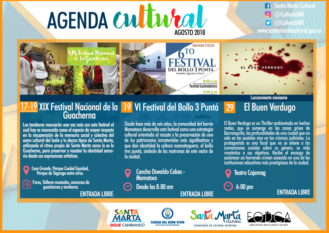 Cine y guacherna principales componentes de la agenda cultural distrital de agosto