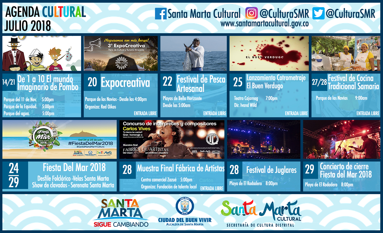 Samarios disfrutarán de una variada agenda cultural durante el mes de julio