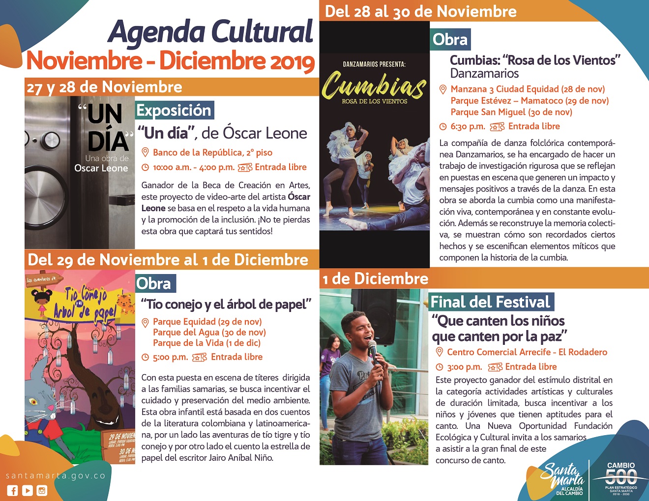 Continúa agenda cultural del Distrito Continúa agenda cultural del Distrito