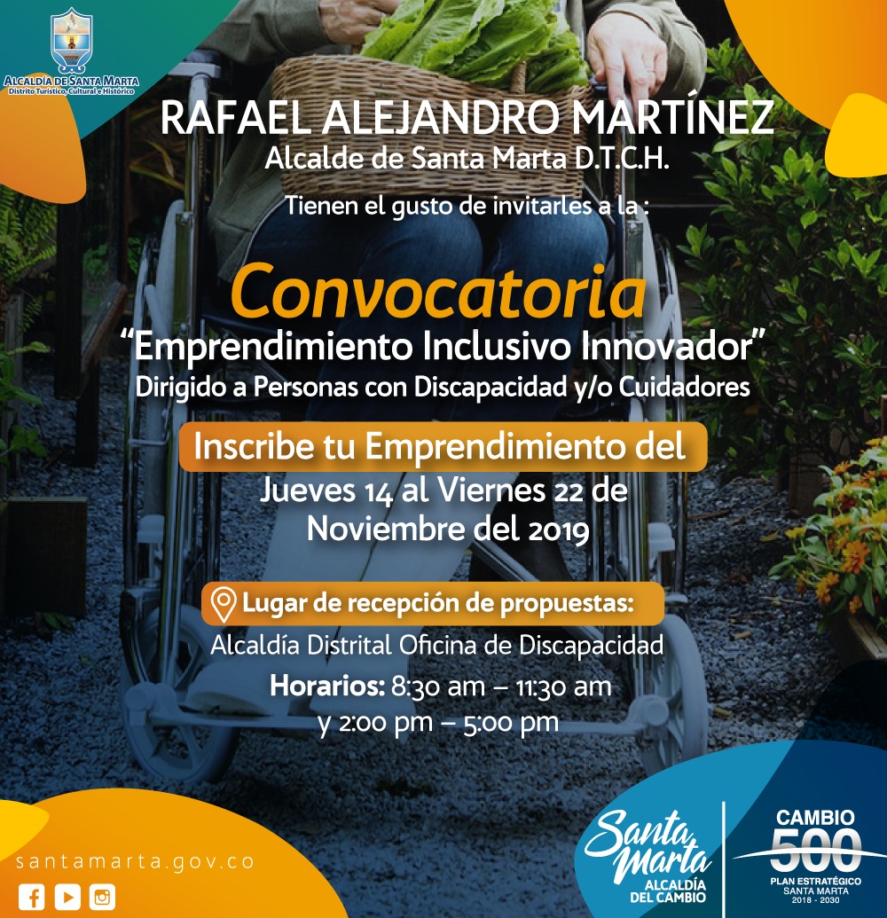 Abierta convocatoria: ‘Emprendimiento inclusivo Innovador’ para personas con discapacidad Abierta convocatoria: ‘Emprendimiento inclusivo Innovador’ para personas con discapacidad