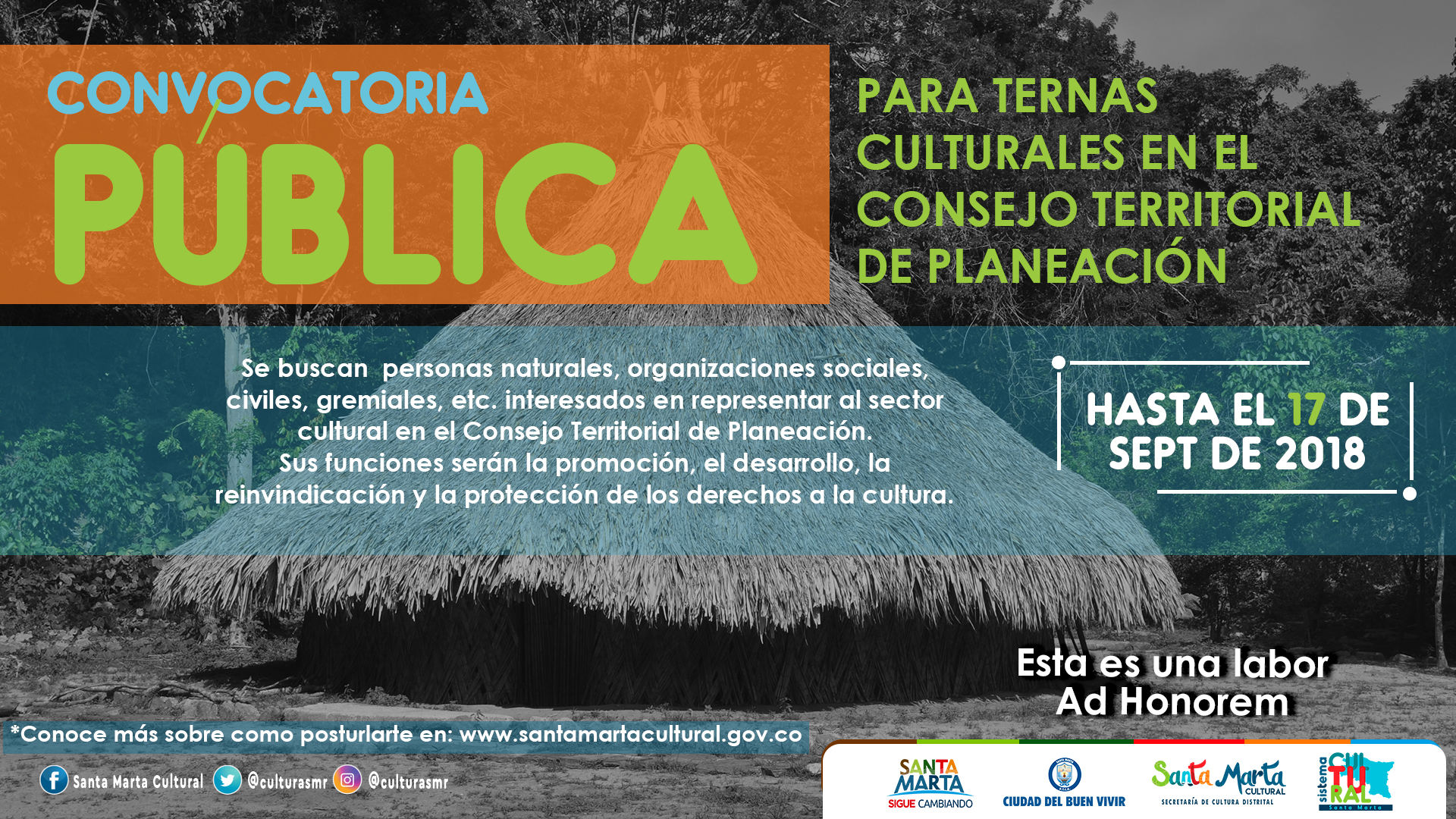 Llamado al Sector Cultural del Distrito para conformar el Consejo Territorial de Planeación