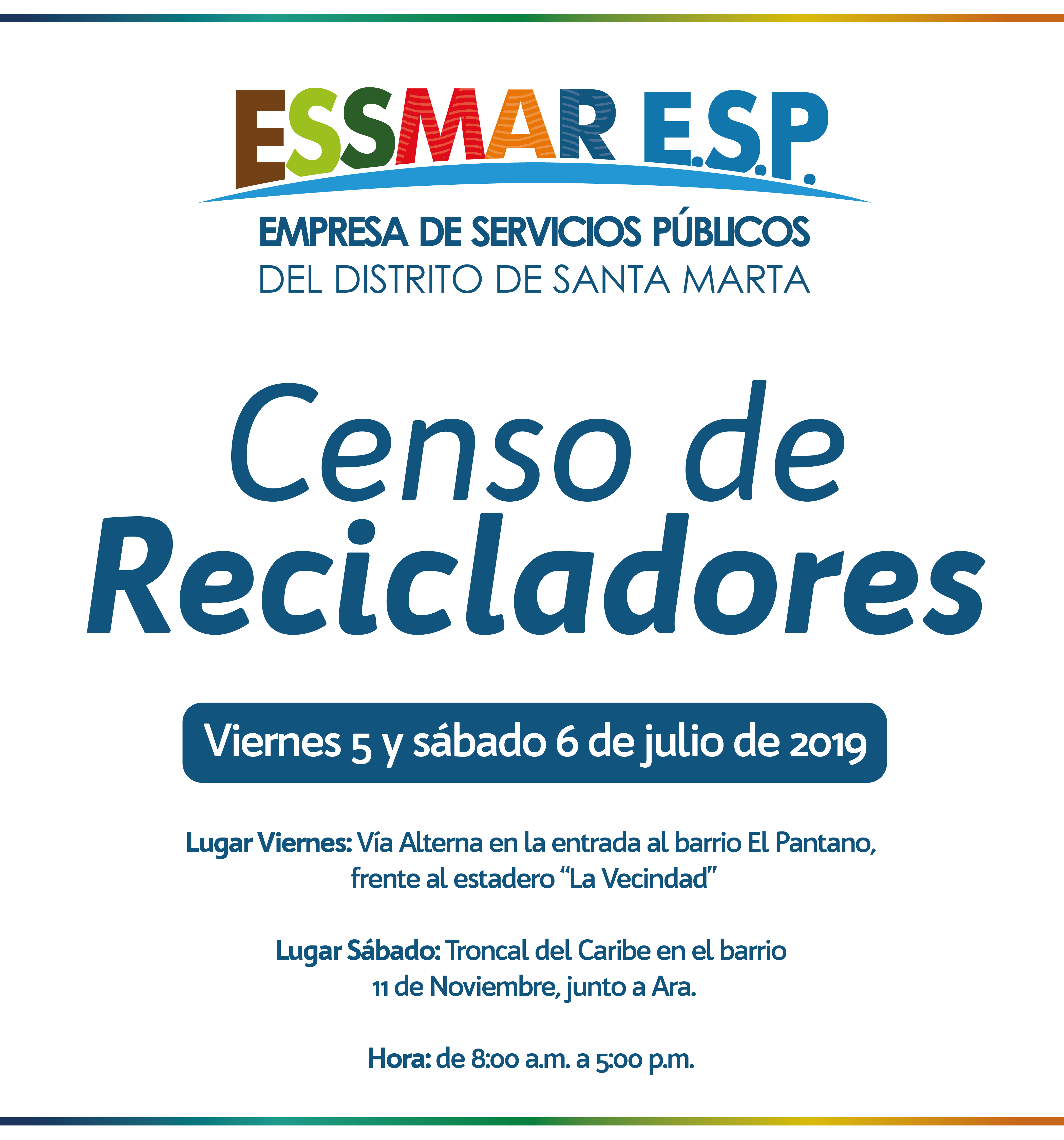 Essmar realizará censo de recicladores en Santa Marta Essmar realizará censo de recicladores en Santa Marta