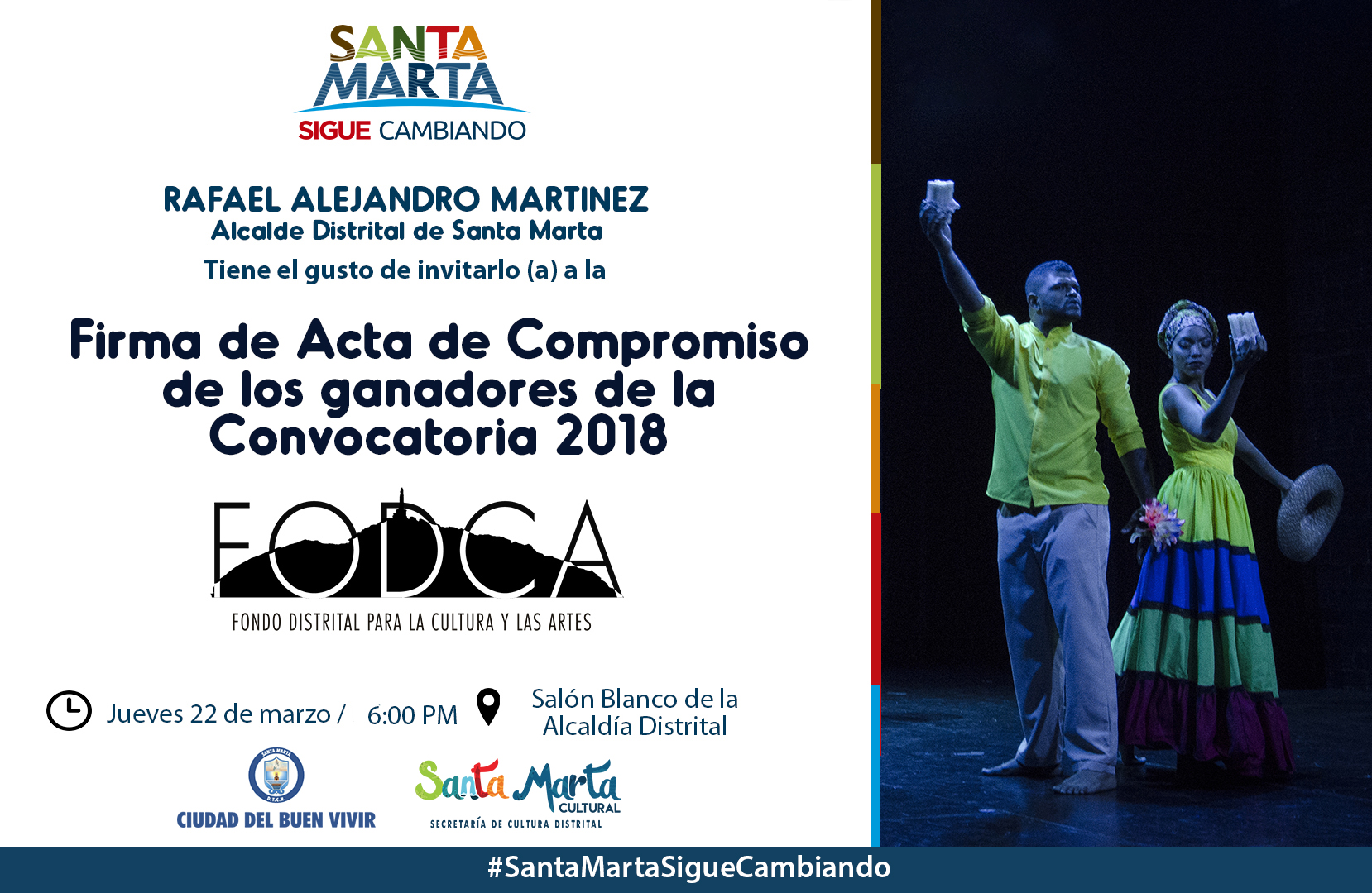 Invitación: 'Firma de acta de Compromiso de los ganadores de la convocatoria 2018 del FODCA '