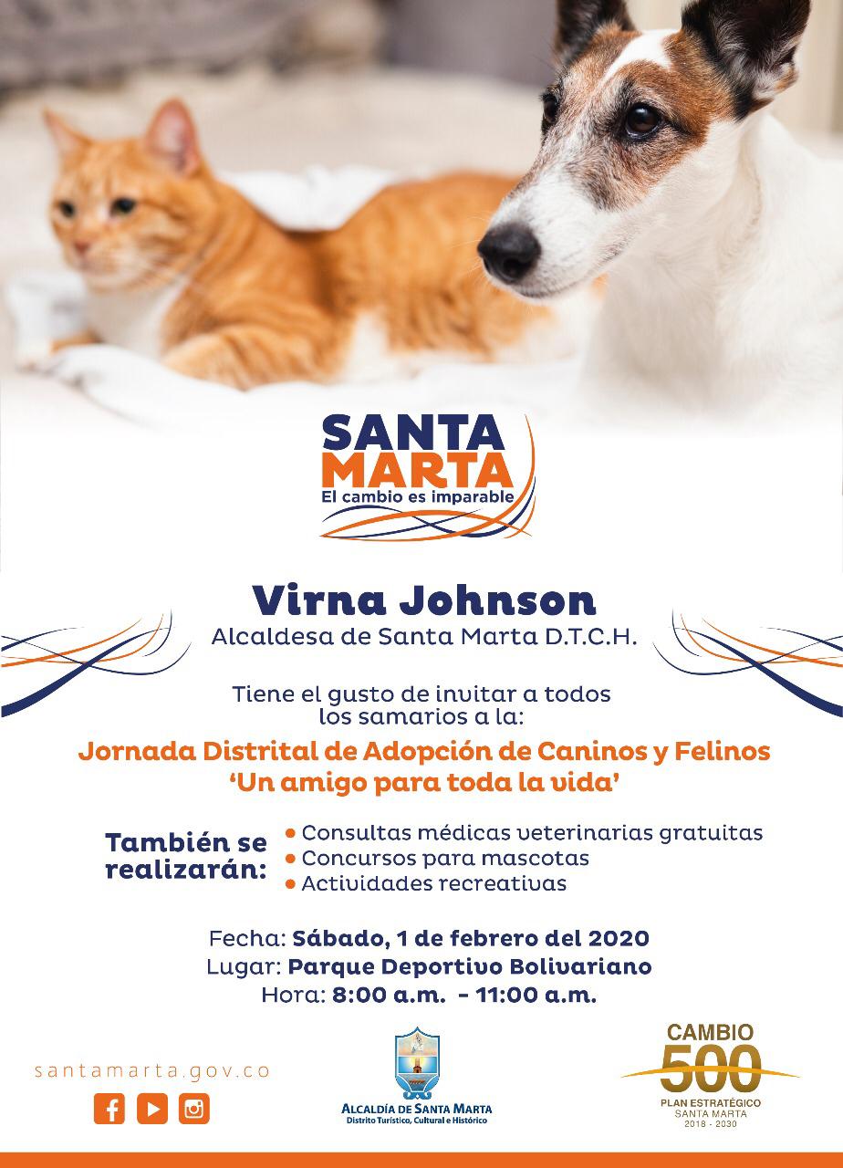 Este sábado, 1 de Febrero, será la Jornada Distrital de Adopción Canina y Felina Este sábado, 1 de Febrero, será la Jornada Distrital de Adopción Canina y Felina
