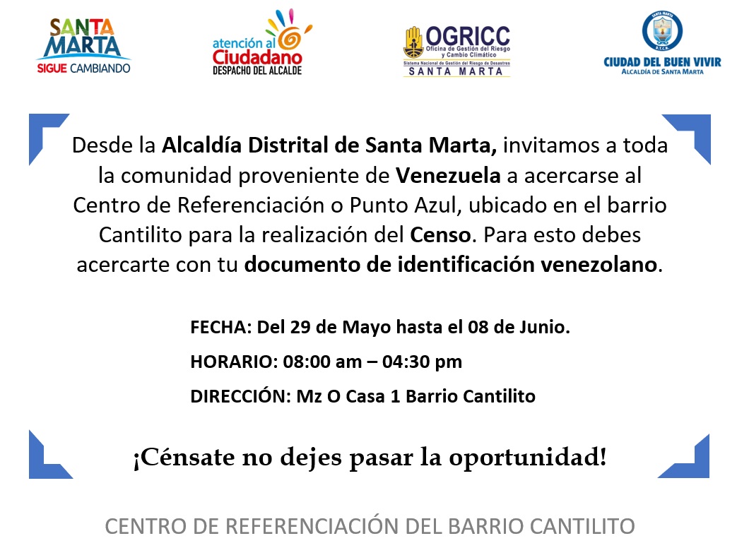 Censo a venezolanos se extiende hasta el barrio Cantilito Censo a venezolanos se extiende hasta el barrio Cantilito