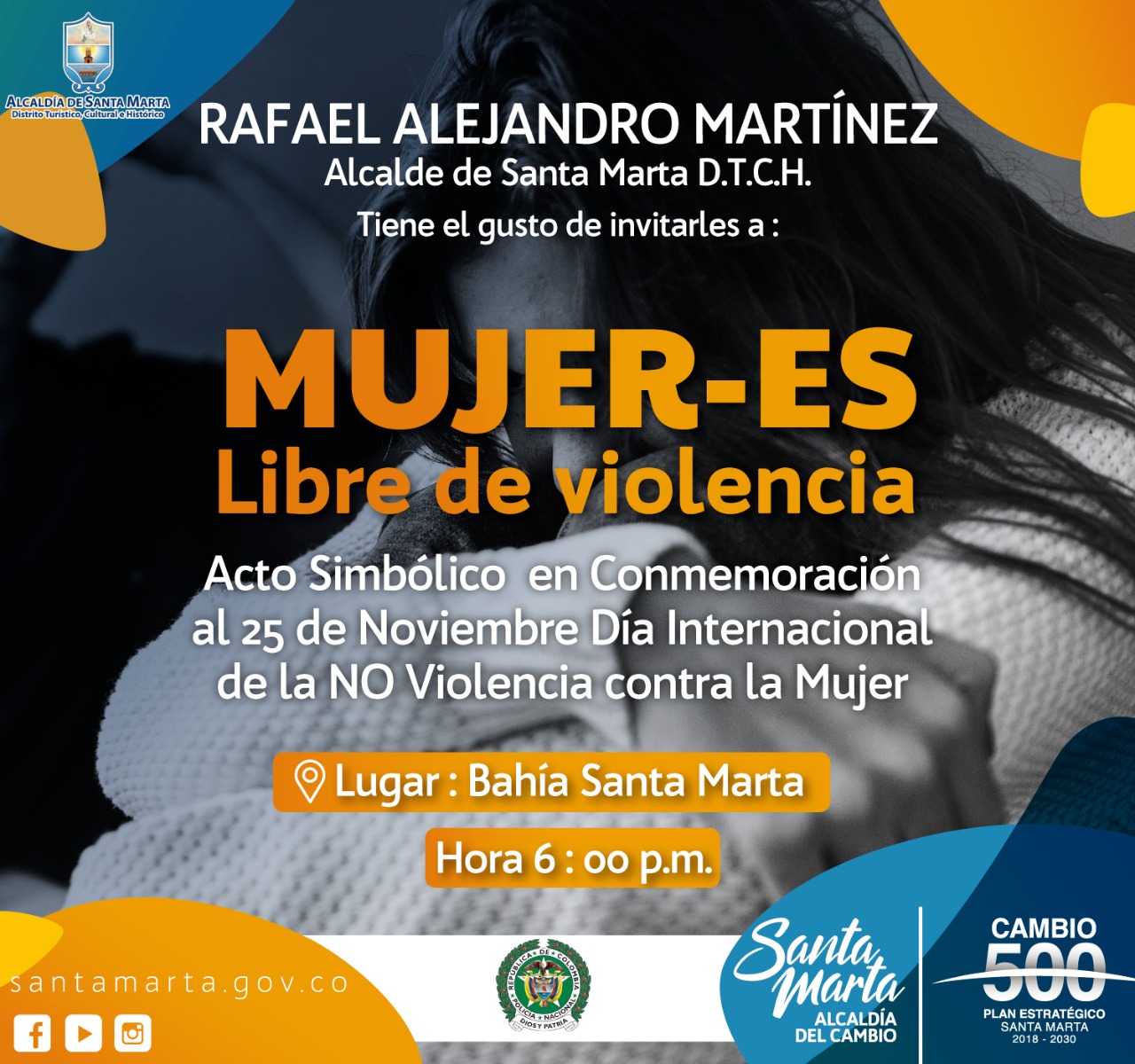 Alcaldía del Cambio invita a un acto simbólico en conmemoración al Día de la NO Violencia contra la Mujer