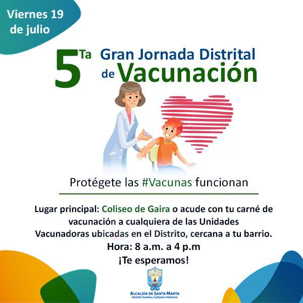 Distrito lanza V Jornada de Vacunación Distrital en Gaira