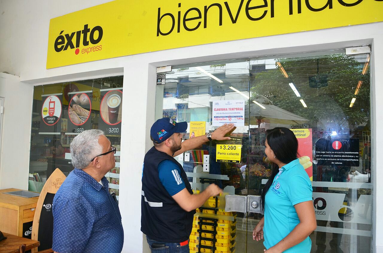 Distrito cierra temporalmente establecimiento comercial en El Rodadero
