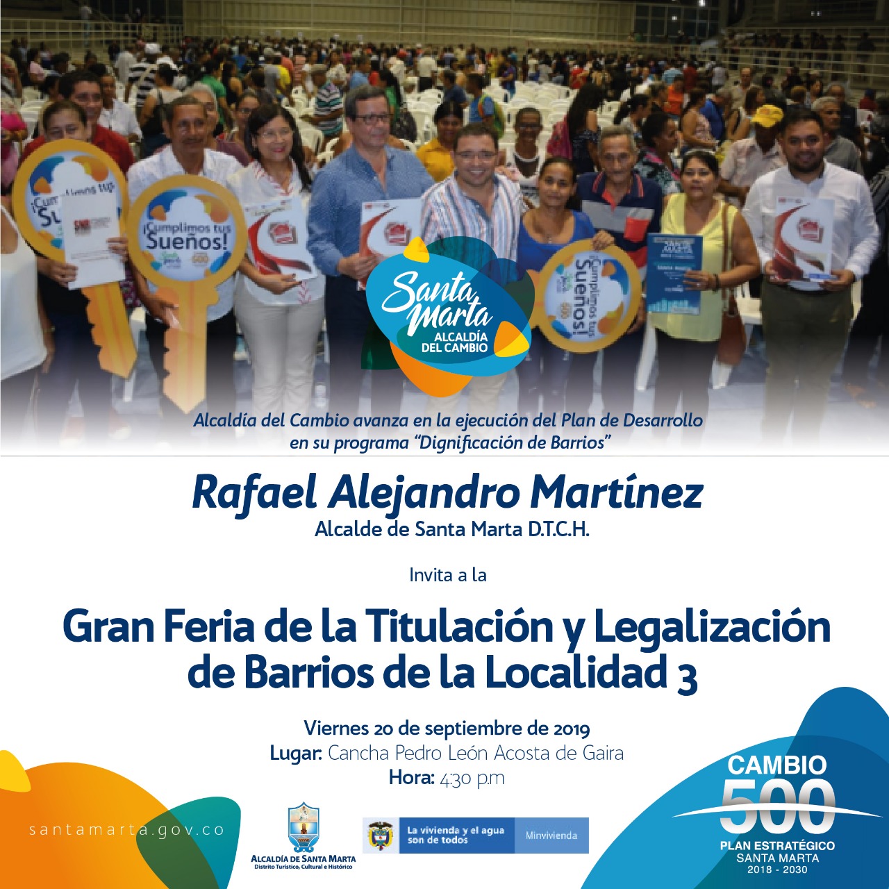 Este viernes, Tercera Gran Feria de la Titulación y Legalización de la Localidad tres