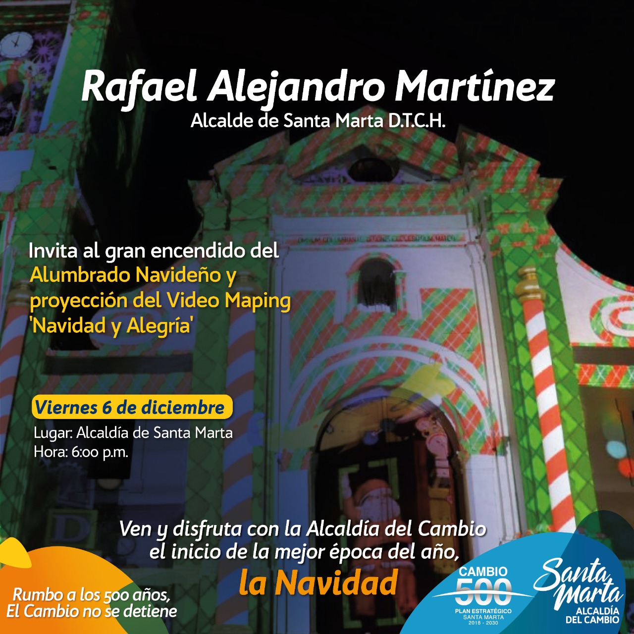 Santa Marta vivirá una navidad con video mapping en diferentes iglesias Santa Marta vivirá una navidad con video mapping en diferentes iglesias