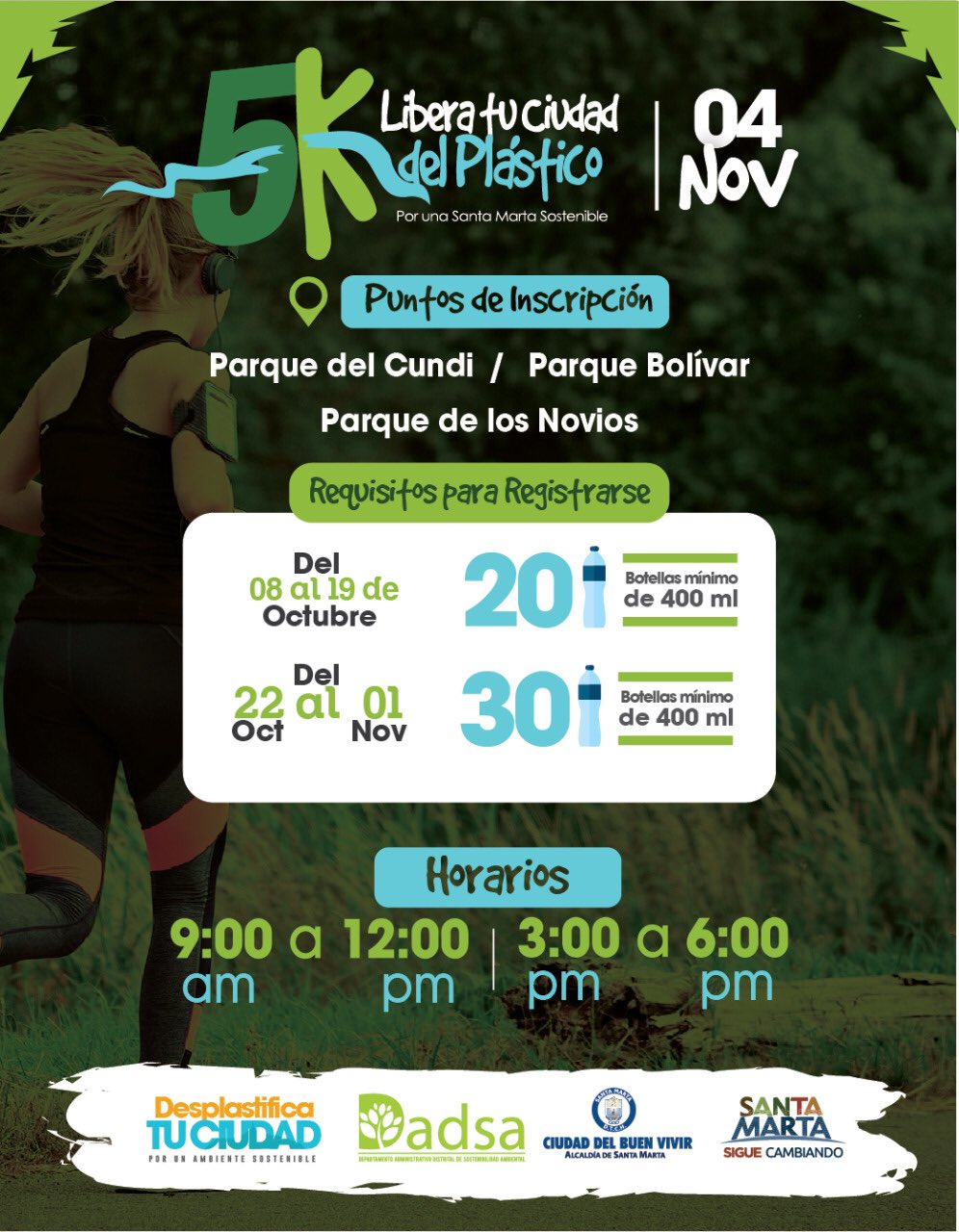 Con recolección de botellas plásticas, Dadsa inicia inscripciones para la Carrera 5K contra la contaminación Con recolección de botellas plásticas, Dadsa inicia inscripciones para la Carrera 5K contra la contaminación