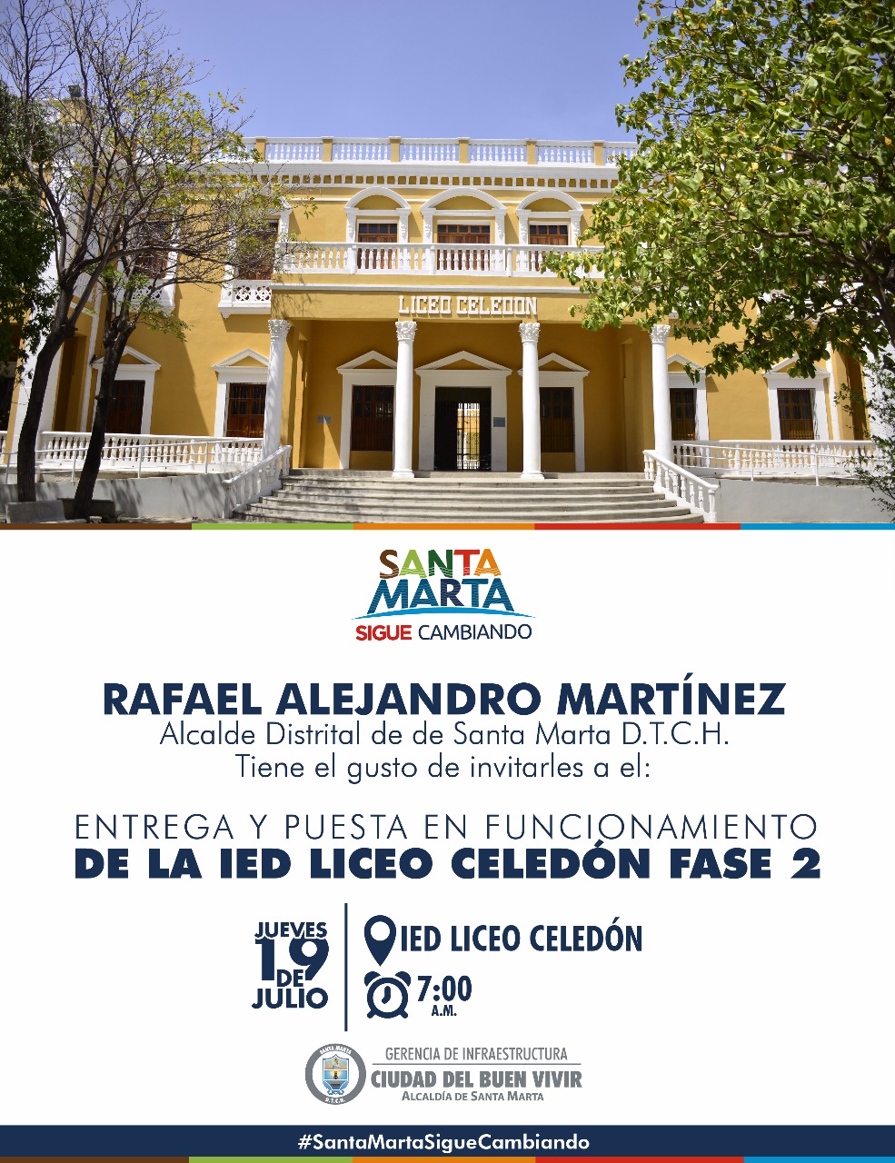 Alcalde Martínez entrega y pone en funcionamiento la fase 2 de intervención al Liceo Celedón Alcalde Martínez entrega y pone en funcionamiento la fase 2 de intervención al Liceo Celedón