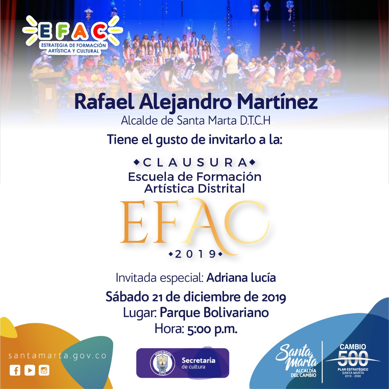 Clausura del EFAC 2019 será para todos los samarios