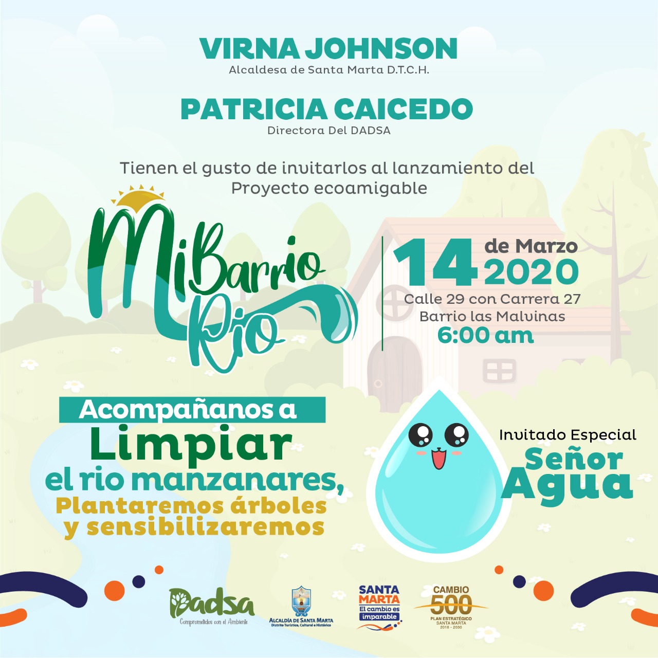 Dadsa lanza este sábado ‘Mí Barrio, Mí Río’, el megaproyecto para recuperar principales ríos de Santa Marta Dadsa lanza este sábado ‘Mí Barrio, Mí Río’, el megaproyecto para recuperar principales ríos de Santa Marta