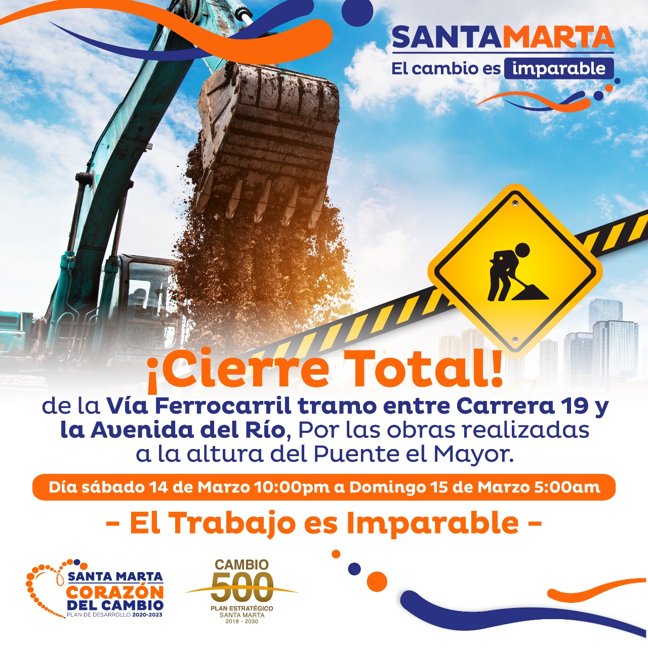 Este fin de semana habrá cierre total de la avenida del Ferrocarril Este fin de semana habrá cierre total de la avenida del Ferrocarril
