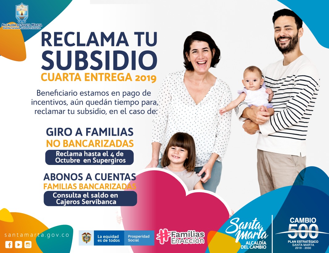 Beneficiarios Del Programa Familias En Accion Pueden Reclamar Incentivo Alcaldia Distrital De Santa Marta