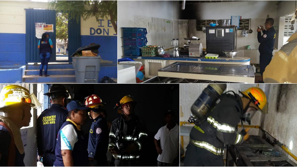 130 niños fueron evacuados por conflagración en cocina del I.E.D  Don Jaca