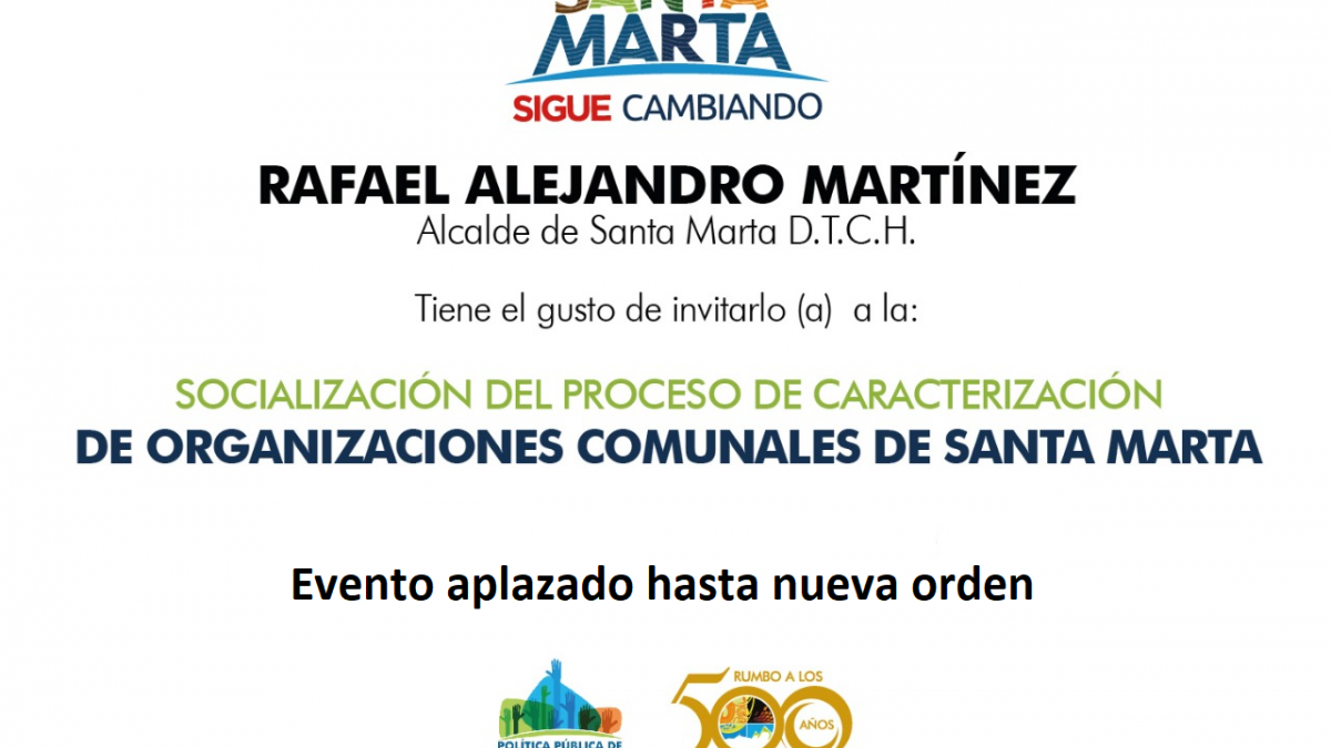 Aplazan evento de socialización a organizaciones comunales