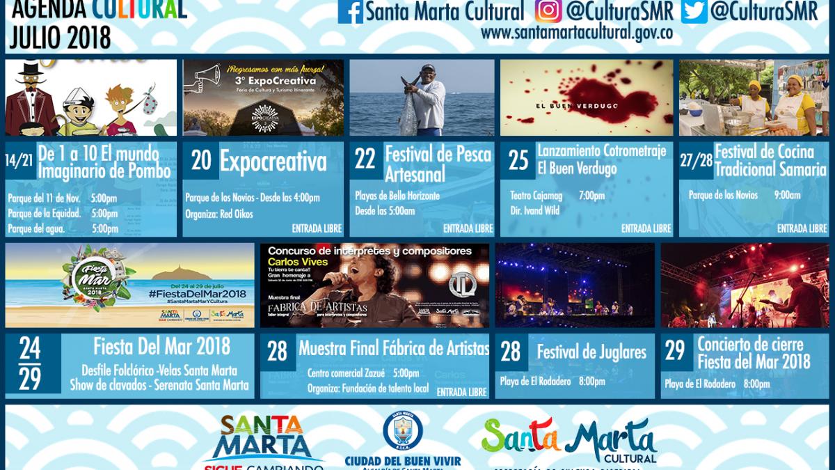 Samarios disfrutarán de una variada agenda cultural durante el mes de julio