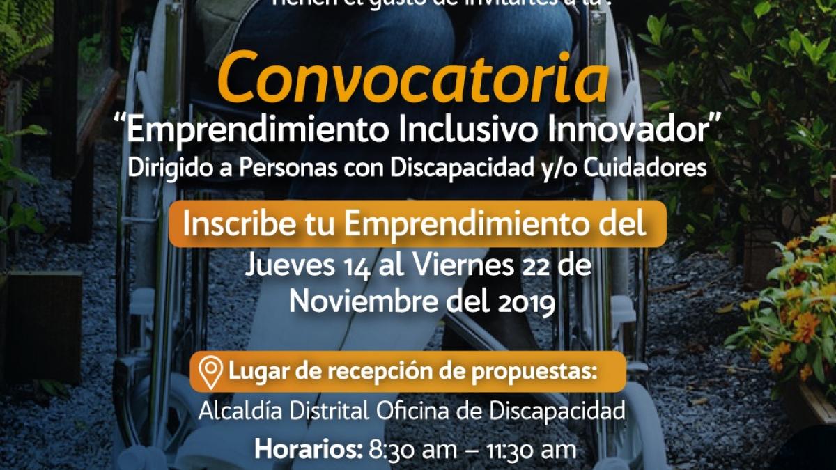 Abierta  convocatoria: ‘Emprendimiento inclusivo Innovador’ para personas con discapacidad