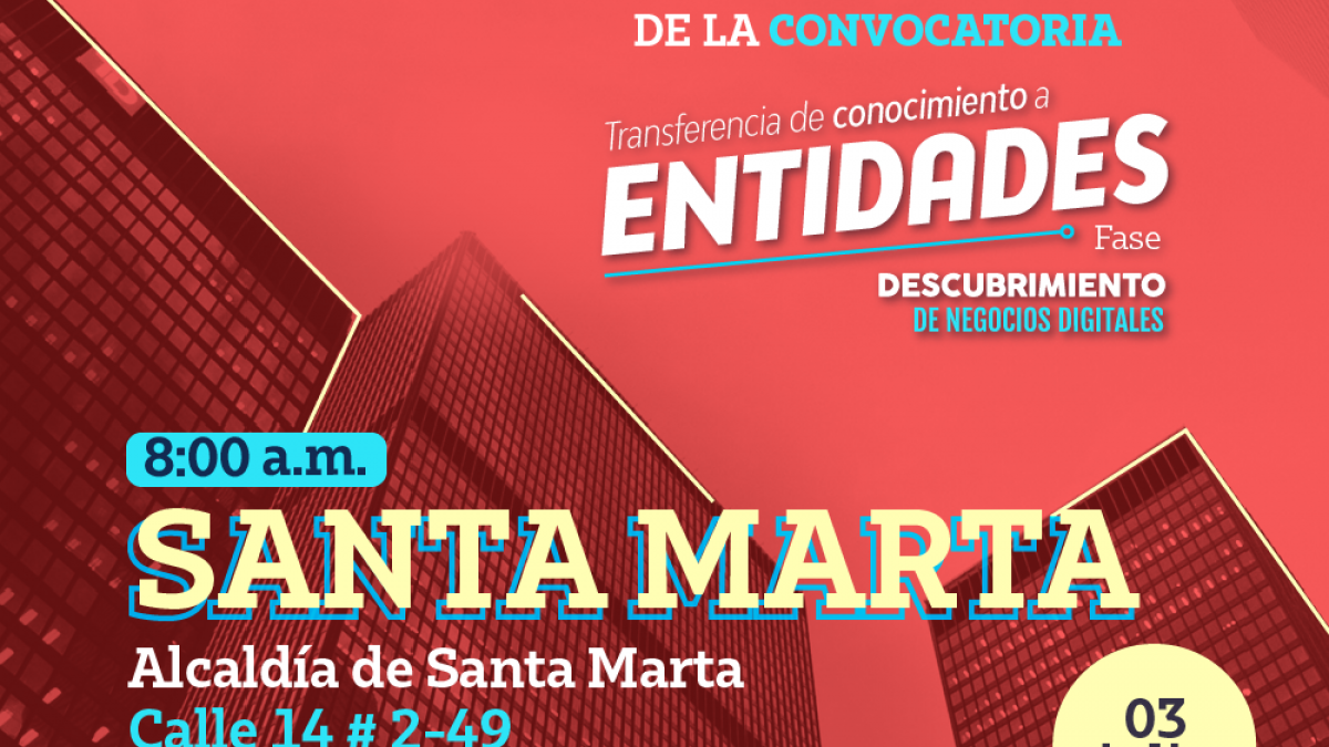 Se socializará la convocatoria Transferencia de conocimientos de Apps.co a entidades de Santa Marta