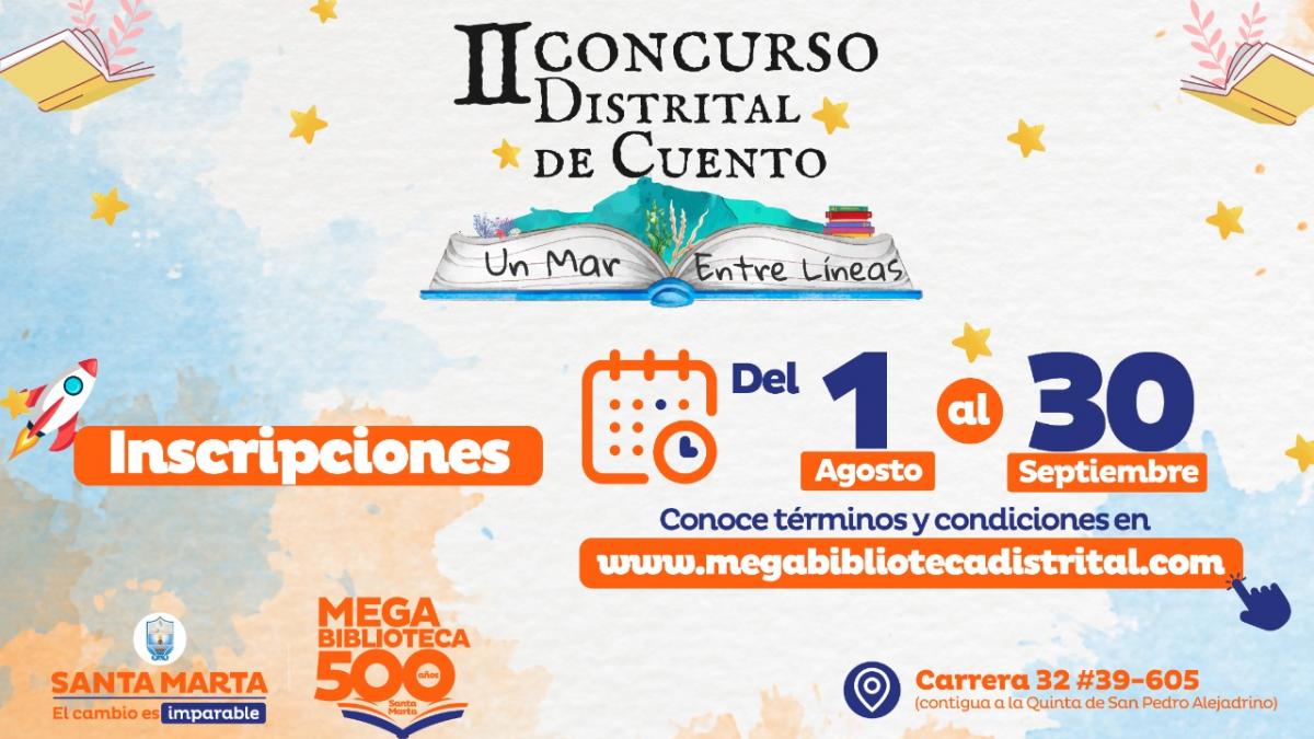 Ultimo día para participar en el II Concurso Distrital de Cuento “Un Mar Entre Líneas” Ultimo día para participar en el II Concurso Distrital de Cuento “Un Mar Entre Líneas”