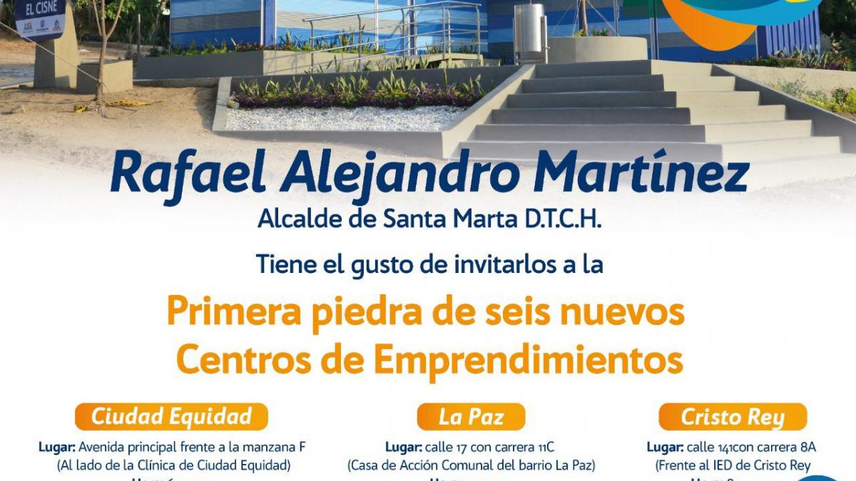 Más obras del Cambio, Alcalde Martínez coloca primeras piedras de seis Centros de Emprendimiento