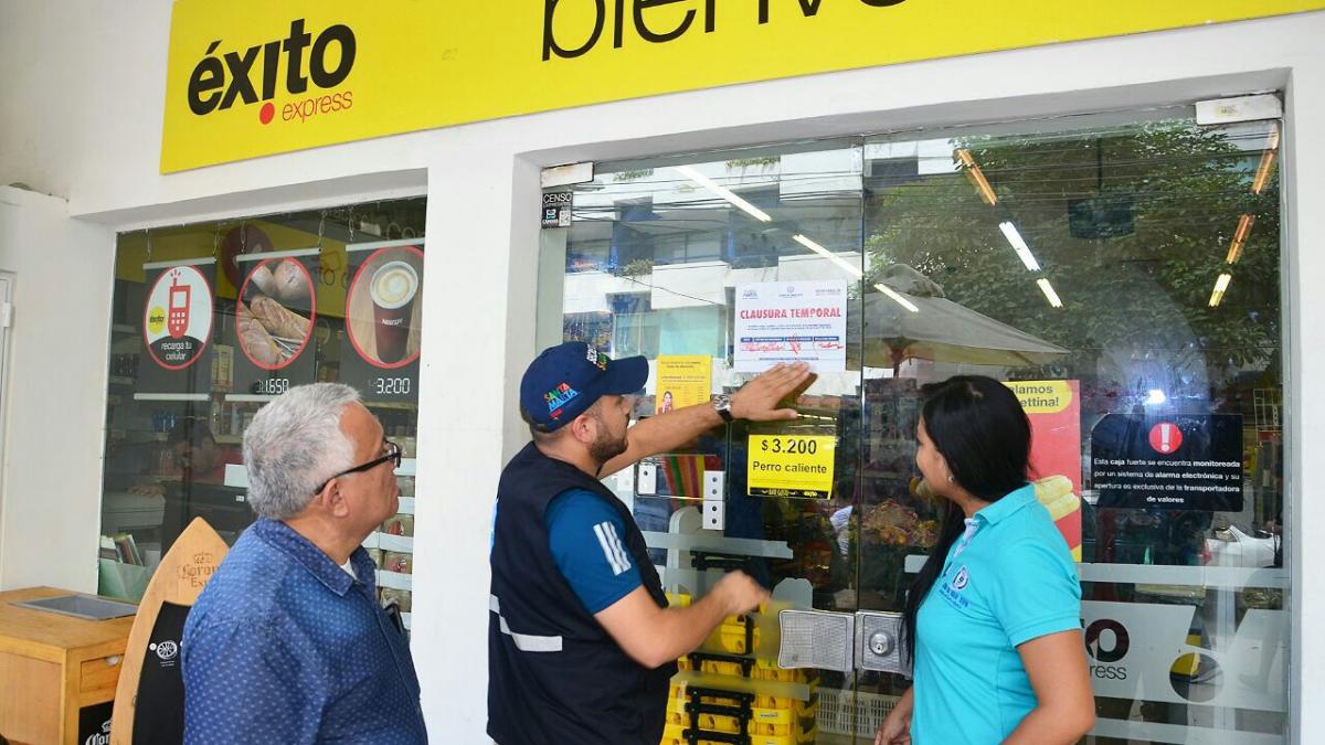 Distrito cierra temporalmente establecimiento comercial en El Rodadero