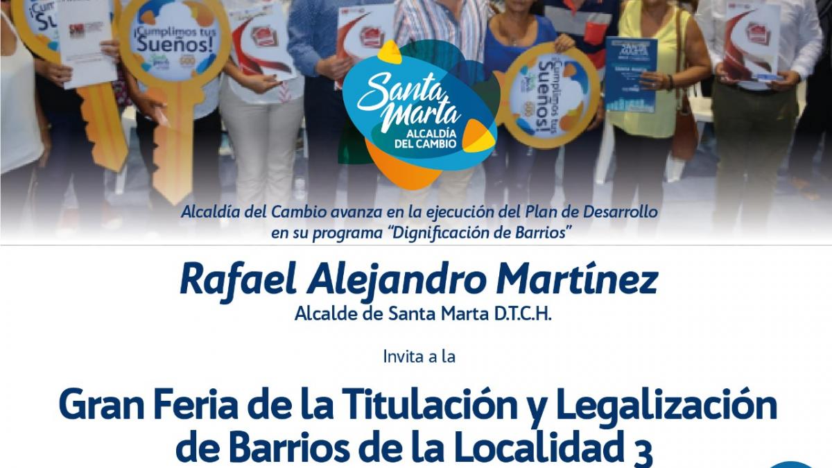 Este viernes, Tercera Gran Feria de la Titulación y Legalización de la Localidad tres