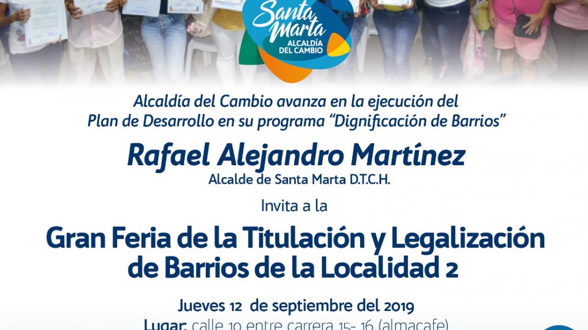 Este jueves, Gran Feria de la Titulación y Legalización llega a la Localidad Dos