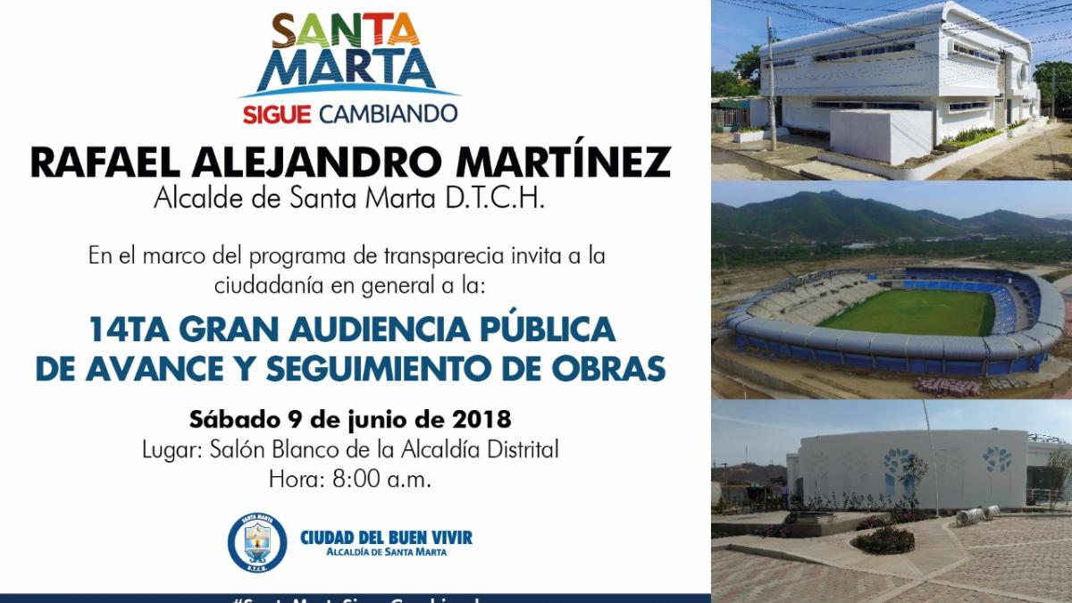 Este sábado se realiza nueva audiencia de avance de obras en el Distrito