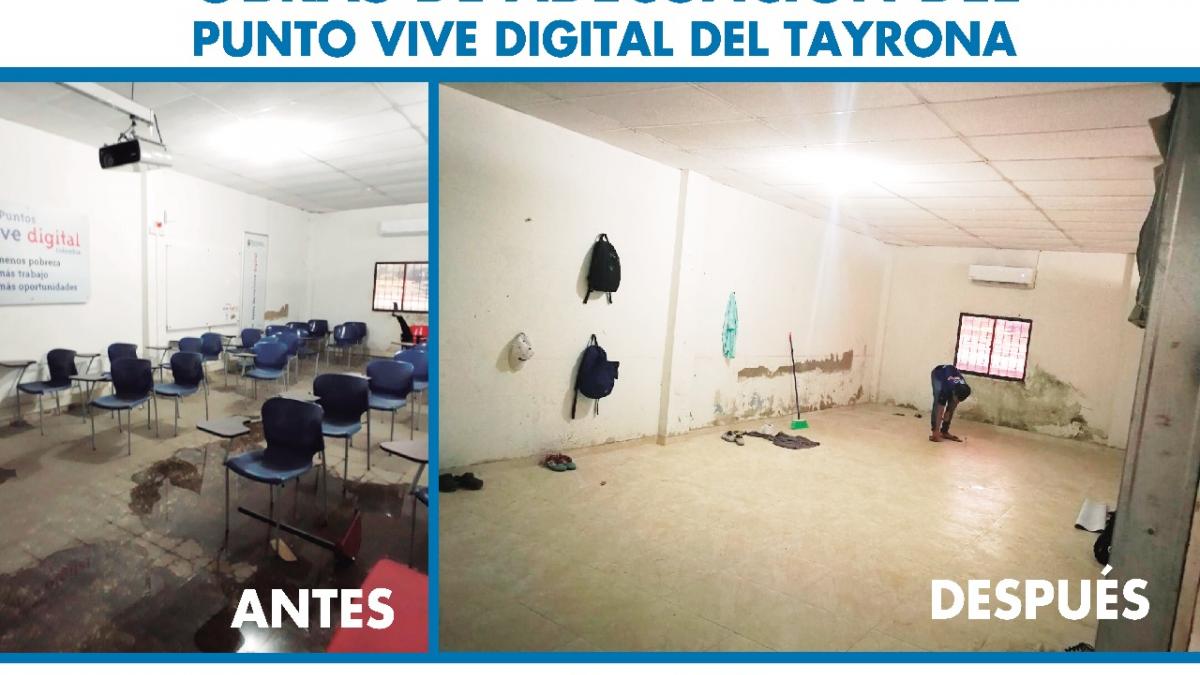 Obras del Punto Vive Digital del Tayrona superaron las lluvias