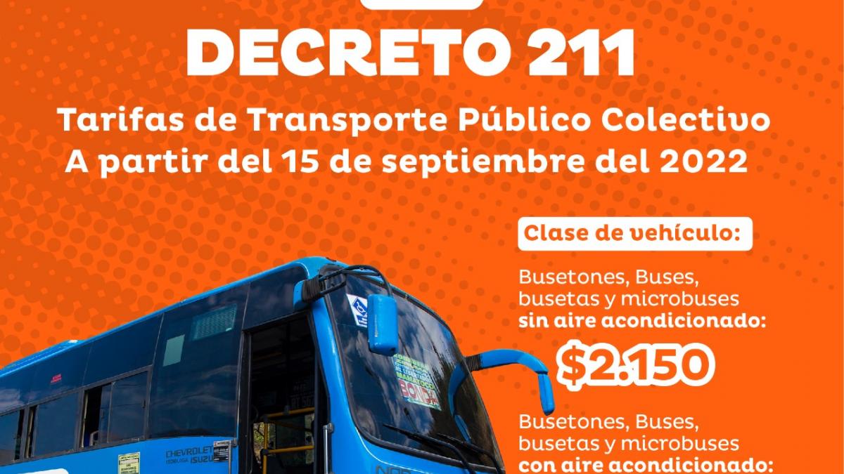 Distrito actualiza tarifa del transporte público colectivo de pasajeros
