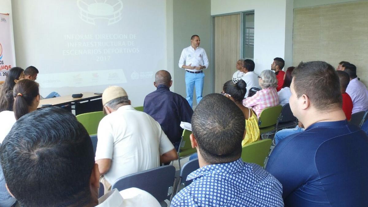 Reunión efectuada en la sede de la Universidad Antonio Nariño con el director de los Juegos Bolivarianos Santa Marta 2017, Luis Guillermo Rubio