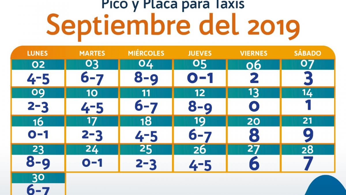 Según el decreto vigente, Alcaldía actualiza cronograma de ‘Pico y Placa’ para vehículos tipo Taxi