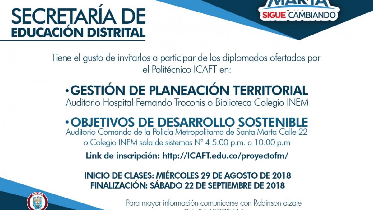 Distrito oferta dos diplomados gratuitos para la comunidad samaria