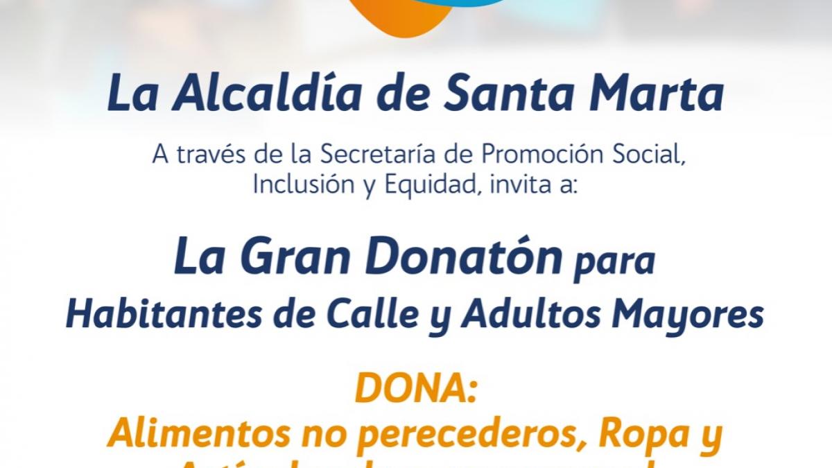 Donatón para habitantes de calle y adultos mayores de Santa Marta