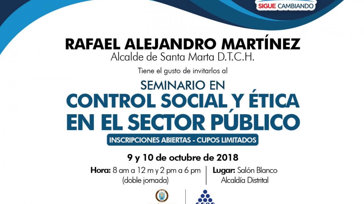 Abren inscripción en seminario sobre control social en el sector público para líderes