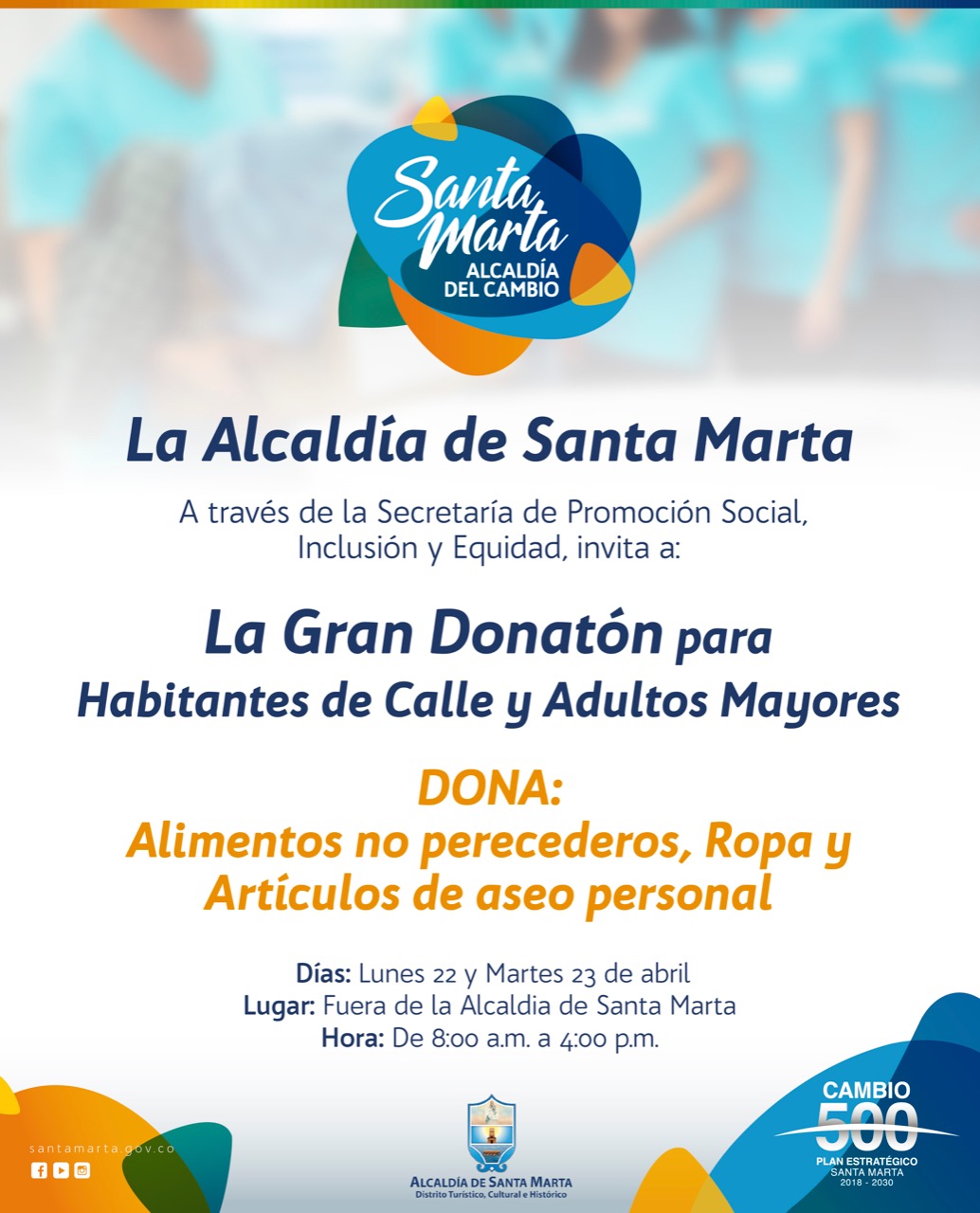 Donatón para habitantes de calle y adultos mayores de Santa Marta